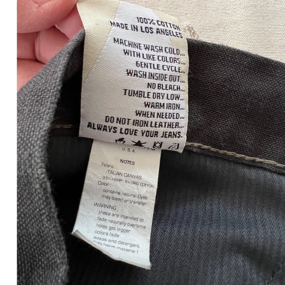 MATIAS U.S.A. 'Lunado' Hemp/Cotton Drop Crotch Skinny Pants Dark Gray- NWT! - 29 - Picture 9 of 16